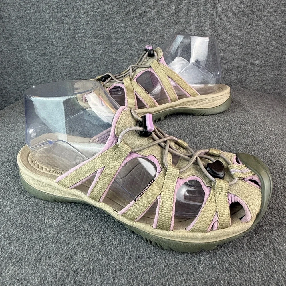 Keen Bali Strap Sandals Womens 8 Khaki/Lavender Waterproof Slide Shoes